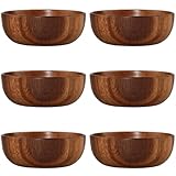 Schüsseln aus Akazienholz im japanischen Stil, 6 Stück, kleine Schalen zum Mischen, Servieren von Obst oder Charcuter-Brettern