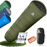 NORDBÄR® Sommerschlafsack Ultraleicht & kompakt [750g] mit kleinem Packmaß | Mumienschlafsack leicht & warm [100GSM] | Hüttenschlafsack für Outdoor, Camping und Reisen