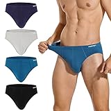 INNERSY Herren Slip Atmungsaktive Unterhosen Männer Sport Unterwäsche ohne Eingriff 4 Pack (M, Schwarz/Blau/Grau/Marine)
