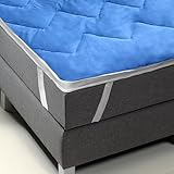 NYVI Kühlender Matratzentopper DreamScience BlueCell Cool - Perfekt für warme Sommernächte - Antiallergisch, Atmungsaktiv, Antibakteriell - Topper für Matratzen & Boxspringbetten 90x200 cm