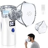 Inhalationsgerät für Erwachsene, Kinder Inhalator Vernebler, Tragbar USB Inhaliergeräte Wiederaufladbarer mit 2 Masken und Mundstück für Heim, Reisegebrauch
