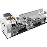1200W Mini Metalldrehmaschine 220X750MM Mini-Tisch-Metalldrehmaschine Metallgetriebe,mit Werkzeughalter und Mittelhalter,Geschwindigkeitsanzeige,Variable Drehzahl 0-3000rpm (Bürstenloser Motor)