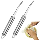 2 Stück Grapefruitmesser, Edelstahl gebogene gezackte Grapefruitmesser, gezacktes Obstmesser, gezacktes Küchenmesser, Grapefruitschäler für Orangen Zitrusschäler Küchenschälwerkzeug