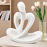 Cyiecw Weiße Denker Statue, Akzentkunst Keramik Statue, Moderne Figuren, Abstrakte Ästhetische Skulptur für Heimdekoration, Wohnzimmer, Schlafzimmer, Büro, Bücherregal, Tisch
