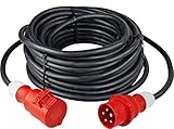 as - Schwabe Starkstrom Verlängerungskabel 25 m H07RN-F 5G1,5-400V/16A/ca. 11kW - 5-polige, robuste CEE Verlängerungsleitung - IP44 - Made in Germany, 60368