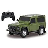 JAMARA 405154 - Land Rover Defender 1:24 grün 27MHz - RC Auto, offiziell lizenziert, ca 1 Std Fahren, 9 Km/h, perfekt nachgebildete Details, detaillierter Innenraum, hochwertige Verarbeitung