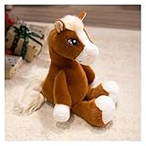 LCEDHZOC Süßes Pferde Kuscheltier, Süßes Plüschtier Molliges Pferd Plüschtier Geschenk for Kinder Jungen Mädchen Heimdekoration(Dark Brown,33CM/12.9IN)