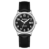 Timever Herren Armbanduhr Quarzuhr Analog mit Lederarmband,3 Zeiger,Datum,3 ATM Wasserdicht,Großen Ziffern,Geschenk für Männer