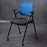Generisch Ergonomischer Konferenzstuhl mit Rollen, klappbarer Netzstoff, Bürostuhl für Zuhause, Schule, Trainingsräume & Wartebereiche, Stapelsessel in leuchtendem Orange