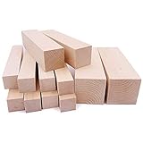 12 Stk Schnitzholz Schnitzen Natürlich Lindenholz Rohlinge Balsaholz zum Schnitzen Holzblöcke Unbehandelt Schnitzblock Basswood Carving Blocks für DIY Schnitzer