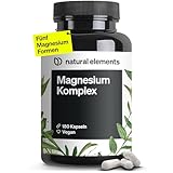 natural elements Magnesium Komplex - Premium: Aus 5 hochwertigen Verbindungen - 400mg elementares Magnesium pro Tagesdosis - Laborgeprüft, vegan, hochdosiert