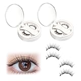 2 Paare Wimpern Magnetisch Natürlicher Look, mit Applikator, Kein Kleber erforderlich Magnet Wimpern einfach zu tragen und zu entfernen Magnetische Wimpern Natürlich