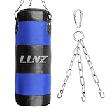 Luniquz Boxsack für Kinder und Jugendliche Punchingsäcke Ungefüllte Hängende Boxsack mit Montagekette für Boxtraining Sandsack Kampfsport,80cm Blau