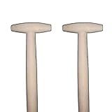 AGROHIT Spatenstiel 2 Stück Gerätestiel aus Buchenholz I Ersatzstiel mit Bequemem T-Griff I Holzstiel für Schaufeln I Gabeln & Gartengeräte, Schaufelstiel, Ø 38 mm, 90 cm Länge