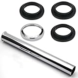 FLEXNOVA 300mm Langer Tauchrohr Siphon für Abflussverlängerung, Verchromter Siphon Verlängerung, Geliefert mit Einer Mutter, Drei Dichtungsgummischeiben