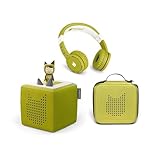 tonies Audio Starter Set, Kabellose Kopfhörer mit Lautsprecherbox und Tragetasche, Limettengrün