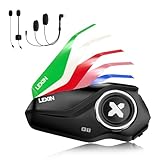 LEXIN G1 Motorrad Bluetooth 5.0 Kopfhörer, Helm Headset für Musik und Navi-Ansage Hören, Freihändiger Anruf, Sprachbefehl-Assistenten, HD Lautsprecher, DSP und CVC Geräuschunterdrückung, Einzelpack