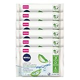 NIVEA Aloe Vera 100% Pflanzenfasern Make-up Entferner (6 x 25 Stk), Gesichts-Entferner für alle Hauttypen, biologisch abbaubare Reinigungstücher - 150 Stück