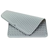 MIKOMO Silikon Küchenmatte - Abtropfmatte Geschirr, Silikon Abtropfmatte Spüle, Topfuntersetzer, Hitzebeständig, Rutschfest, Spühlmaschinengeeignet - Multifunktionale Küchen Gadgets, 40cmx30cm