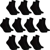 gigando – Kurze Quarter Socken Herren schwarz Baumwolle 10 Paar im Vorteilspack, atmungsaktive Kurzsocken für Alltag, Sport und Freizeit, ohne Naht, 43-46