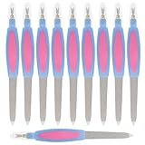 ABOOFAN 10 Stück Edelstahl Nagelfeilen Doppelseitig Nagelschleifstab Fingernagelfeilen Nagelkunstwerkzeug für Maniküre und Pediküre Nagelhautentfernung Kompakt
