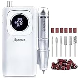 AGARELE Eelectric Nagelfeilen 45000 U/min, Professionelle Nagelbohrmaschine für Acryl- und Gelnägel, verstellbare E-Datei mit 6 Stück Nagel-Bits, wiederaufladbar, Maniküre-Pediküre-Set, Geschenke für