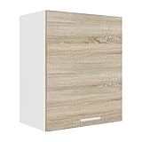 VCM Küchenschrank Breite 50 cm Holztür Hängeschrank Küche Küchenmöbel Esilo Weiß/Sonoma-Eiche