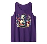 Charmanter Baby-Drache im Ei Fantasie auf violettem Hintergrund. Tank Top