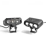 Rookiemotor Motorrad LED Zusatzstrahler 3 LEDs Dual Color Wide Beam