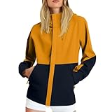 Regenjacke Damen Wasserdicht Winddicht Regenmantel Mit Kapuze Übergangsjacke Regenjacken Leicht Softshelljacke Übergangsjacken Frauen Einfarbig Windjacke Outdoorjacke Sportlich Wanderjacke Wandern