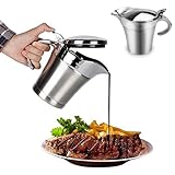 Sauciere, Edelstahl Thermo Sauciere Soßenkanne mit Klappdeckel Doppelwandig Kanne Soßenschüssel Soßiere für Abendessen, Restaurants, Partys, Weihnachten, Silber (450 ML)