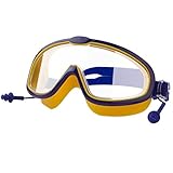 Yooghuge Exquisite Kinder-Schwimmbrille mit Ohrstöpseln für kreative große Rahmen, Anti-Leck- und Anti-Beschlag-Schwimmbrillen für Kinder, Anti-Beschlag, mit Ohrstöpseln