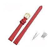 Kleines Lederarmband passend for AJIDOU Time Stamp, passend for Fossil Poly Time-Armband, Damen-Uhrenkette, Armband 8 mm, 10 mm, 12 mm, 14 mm(Red-gold,8mm)