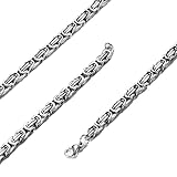 Milacolato Königskette Herren Silber Wikinger Byzantinische Kette Halskette Edelstahl Klobige Schwere Kette Hip Hop Punk Halsketten Schmuck Für Herren 4mm 61cm