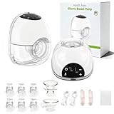 Milchpumpe Elektrisch, tragbare freihändige Doppel-Brustpumpe 4 Modi 12 Stufen mit 17/19/21mm Flansch im 2-Pack inkl. Tragegurt abpumpen muttermilch Elektrisch Electric Breast Pump Portable