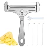 6 St Käsehobel-Set, Edelstahl Käseschneider aus Draht mit 4 Zusätzlichen Drähten und Schraubenschlüssel Handkäsehobel Butterschneider Lebensmittelhobel für Blockkäse (Mattiertes Silber)
