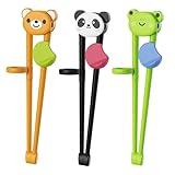 3 Paar Essstäbchen für Kinder, Kinder Stäbchen zum Essen, Chinesische Stäbchen Set, Trainings-Essstäbchens Greif-Hilfe, Kinderstäbchen, Essstäbchen Hilfe für Kleinkinder und Anfänger