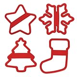 Keksausstecher Ausstechformen Weihnachtskeksformen | Mit Cartoon Keksausstecher zum Backen - 4X Keksausstecher zum Backen - Ausstechformen für Plätzchen