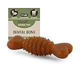 Nosli Natural Toys Dental Bone • Gummi Kauknochen für Hunde • Aus Naturkautschuk ohne Farbstoffe • Spielzeug Knochen Hund • Hundespielzeug Knochen mit Noppen • Hundeknochen Naturgummi (M)