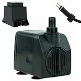 Wasserspiel-Pumpe 12 V – 450 L/H, nur 5 Watt, 7m Kabel, extrem leise, 80 cm Förderhöhe, Teichpumpe, Wasserpumpe, Aquariumpumpe und Zimmerbrunnen-Pumpe | Tauchpumpe | Springbrunnen-Pumpe | KEP450L