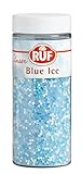 RUF Blue Ice Dekor, Schneeflocken Tortendeko, essbare Zucker-Perlen in eisblau & weiß, zum Verzieren von Torten, Cupcakes Deko