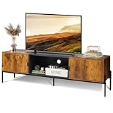 WLIVE TV Schrank, Lowboard für Fernseher bis zu 65 Zoll, 147 x 37 x 43 cm, Fernsehschrank TV Board mit Offenen Stauraum, Fernsehtisch für Wohnzimmer und Schlafzimmer Modern Stand for