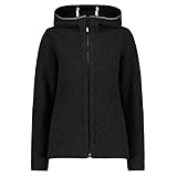 CMP Damen Bonded wooltech Jacket Full Zipped Jacke, Kohle Mel-schwarz, 52