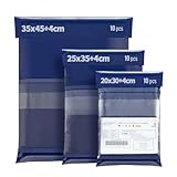 Wemk Versandtaschen Warensendung, 30 Stück Versandtüten für Vinted, 3 Größen Versandtaschen Packung, Selbstklebend und Blickdicht, Wasserdicht, Abrasionsbeständig