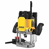 Dewalt 2.300 Watt Oberfräse DWE627KT (Leerlaufdrehzahl 9.000-22.000 min-1, Fräskorbhub 80 mm, max. Fräs-ø 50 mm, mit Sanftanlauf & Parallelanschlag, inkl. Zubehör, Absaug-Adapter & T STAK Box VI)