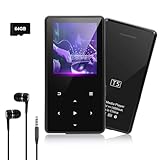 Cetoon 64GB MP3-Player mit Bluetooth 5.3 - Musik-Player mit Lautsprecher, HiFi-Sound, E-Book-Funktion, FM-Radio - Touchscreen-Tasten, Kopfhörer im Lieferumfang enthalten