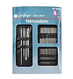 fleissiges Lieschen 63617 Nähnadeln Nadelset 55 teilig auf Karte-Verschiedene Nadeln Stopfnadel, Sacknadel, Chenillenadel, Applikationsnadel-Aus Metall, Leder, Silber, 1-Pack, stück