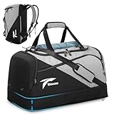 Tolaccea Sporttasche Rucksack für Herren Damen, 54-72L Erweiterbar Sporttaschen Groß mit Schuhfach Nassfach Laptopfach,Reisetasche Trainingstasche für Gym,Reise,Schwimmen,Sauna,fußball (Grau)
