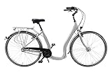 28 Zoll Alu Fahrrad City Bike Damen 3 Gang Nabenschaltung Tiefeinsteiger Grau