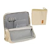 Großes Federmäppchen, Federmäppchen, Schüleretui – Organizer, leicht, mehrere Fächer, wasserdicht, für Büro, Haus, Kunst, Federmäppchen, Beige, Se référer à la description, Siehe Beschreibung